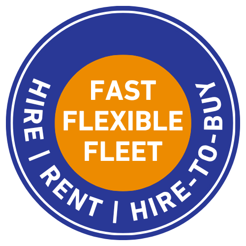 Circular blue badge with orange center reading 'FAST FLEXIBLE FLEET' and edge text 'HIRE • RENT • HIRE-TO-BUY' for rental options; promotional badge.Circular blue badge with orange center reading 'FAST FLEXIBLE FLEET' and edge text 'HIRE • RENT • HIRE-TO-BUY' for rental options; promotional badge.Circular blue badge with orange center reading 'FAST FLEXIBLE FLEET' and edge text 'HIRE • RENT • HIRE-TO-BUY' for rental options; promotional badge.Circular blue badge with orange center reading 'FAST FLEXIBLE FLEET' and edge text 'HIRE • RENT • HIRE-TO-BUY' for rental options; promotional badge.