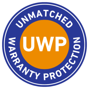 CONQUEST-UNMATCHED WARRANTY PROTECTION UWP - HIRE TO BUY-MAFIA-OFFER - Conquest Circular blue badge with orange center and white 'UWP' text, surrounded by 'Unmatched Warranty Protection'Circular blue badge with orange center and white 'UWP' text, surrounded by 'Unmatched Warranty Protection'