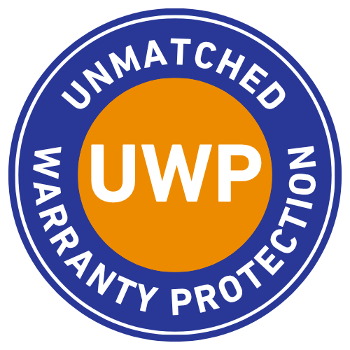 Circular blue badge with orange center and white 'UWP' text, surrounded by 'Unmatched Warranty Protection'Circular blue badge with orange center and white 'UWP' text, surrounded by 'Unmatched Warranty Protection'Circular blue badge with orange center and white 'UWP' text, surrounded by 'Unmatched Warranty Protection'Circular blue badge with orange center and white 'UWP' text, surrounded by 'Unmatched Warranty Protection'