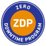 CONQUEST-ZERO DOWNTIME PROGRAM ZDP-HIRE TO BUY-MAFIA-OFFER - Conquest Circular badge with a blue border reading 'ZERO DOWNTIME PROGRAM' around the edge and an orange center displaying 'ZDP'.Circular badge with a blue border reading 'ZERO DOWNTIME PROGRAM' around the edge and an orange center displaying 'ZDP'.