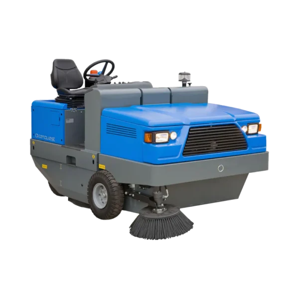 Conquest HD200 ride-on industrial sweeper for high-capacity cleaning in large commercial and industrial facilities