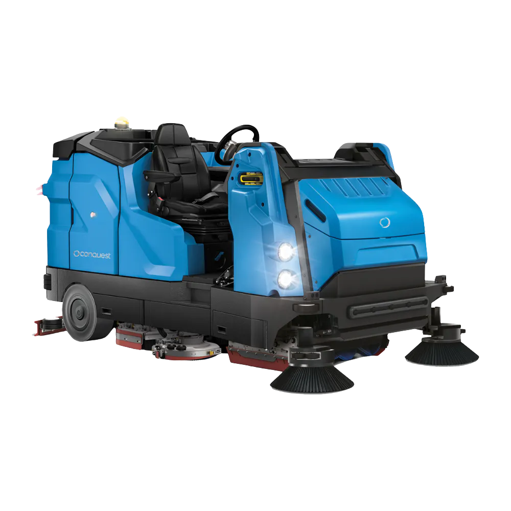 Conquest HDC170 combination sweeper scrubber for sweeping and scrubbing large industrial and commercial floors