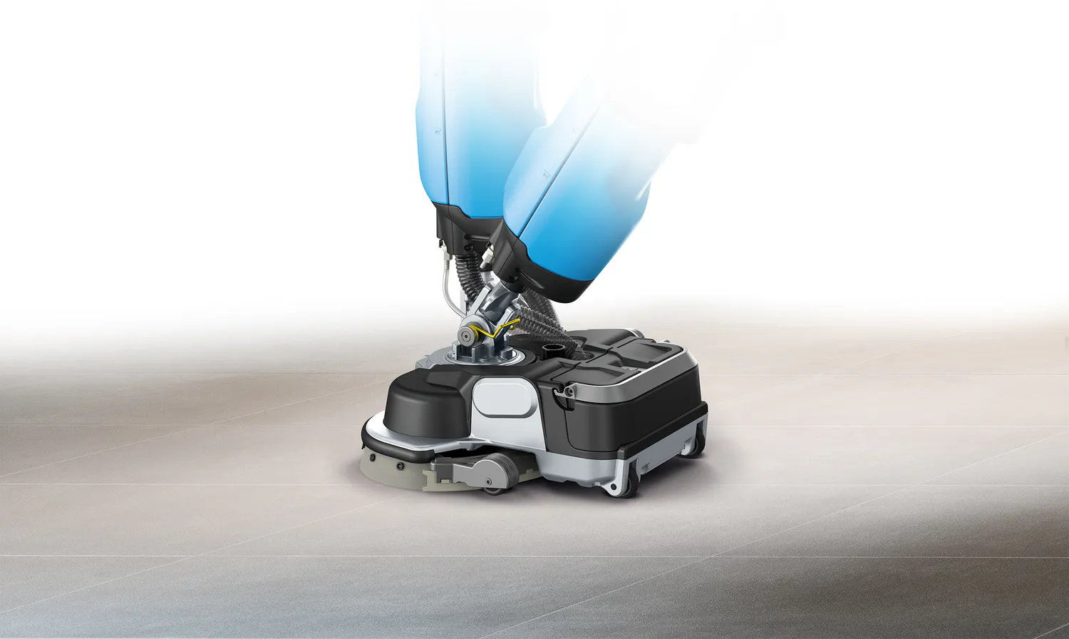 Conquest HDS46 walk-behind floor scrubber demonstrating weightless technology for effortless manoeuvrability and operation
