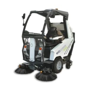 Conquest HDSS200 compact street sweeper shown from a front three-quarter angle on a clean background for product display