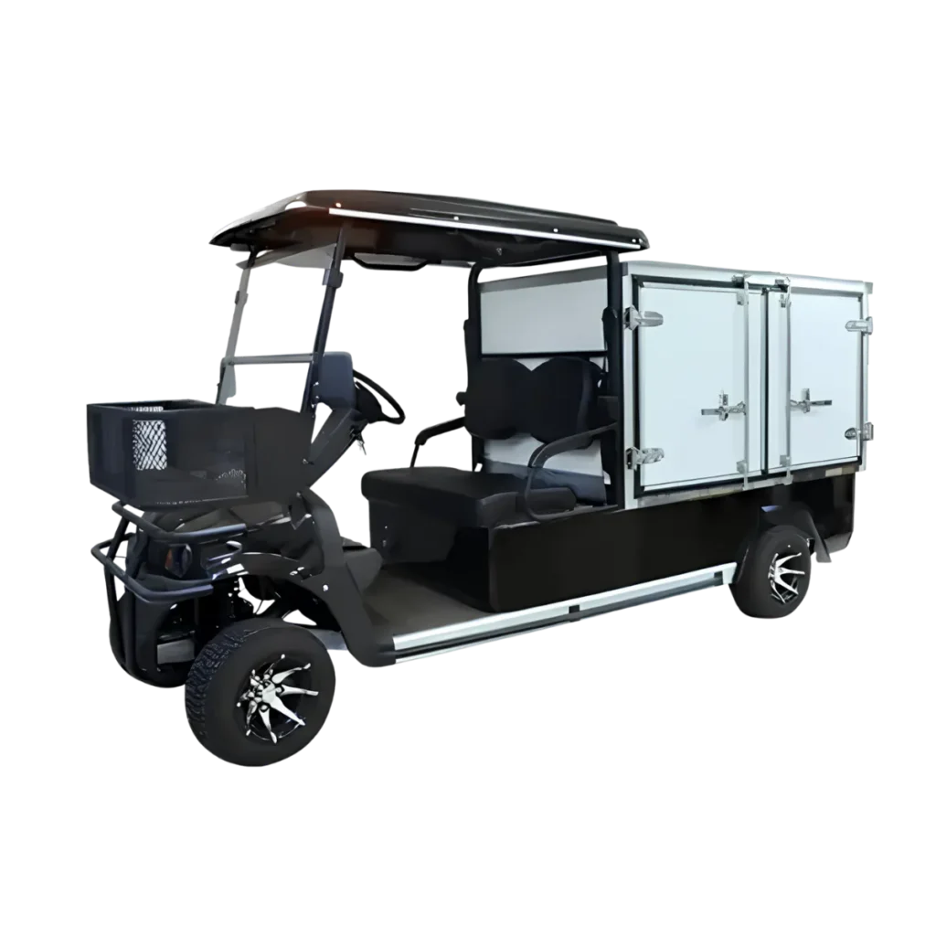Conquest HDUV130 utility task vehicle with enclosed cargo box for secure transport of equipment and supplies