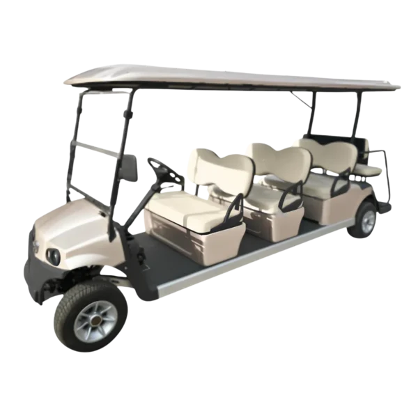 Conquest HDUV330 electric passenger utility vehicle with extended seating for transporting people across commercial facilities