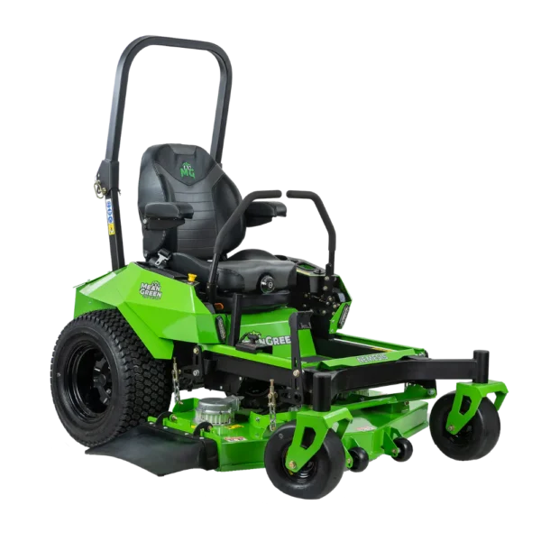 Conquest SDM48 ride-on mower shown in a three-quarter front studio view for professional commercial turf maintenance
