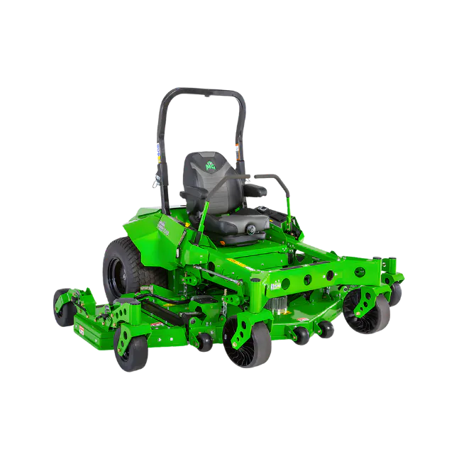 Conquest SDM96 ride-on mower shown in a three-quarter front studio view for professional commercial turf maintenance