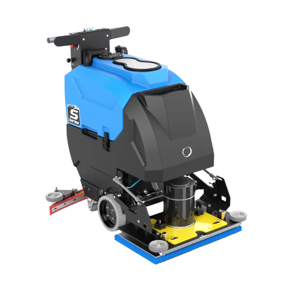 Conquest SDS55-O walk behind scrubber with oscillating scrub deck for efficient commercial and industrial floor cleaning