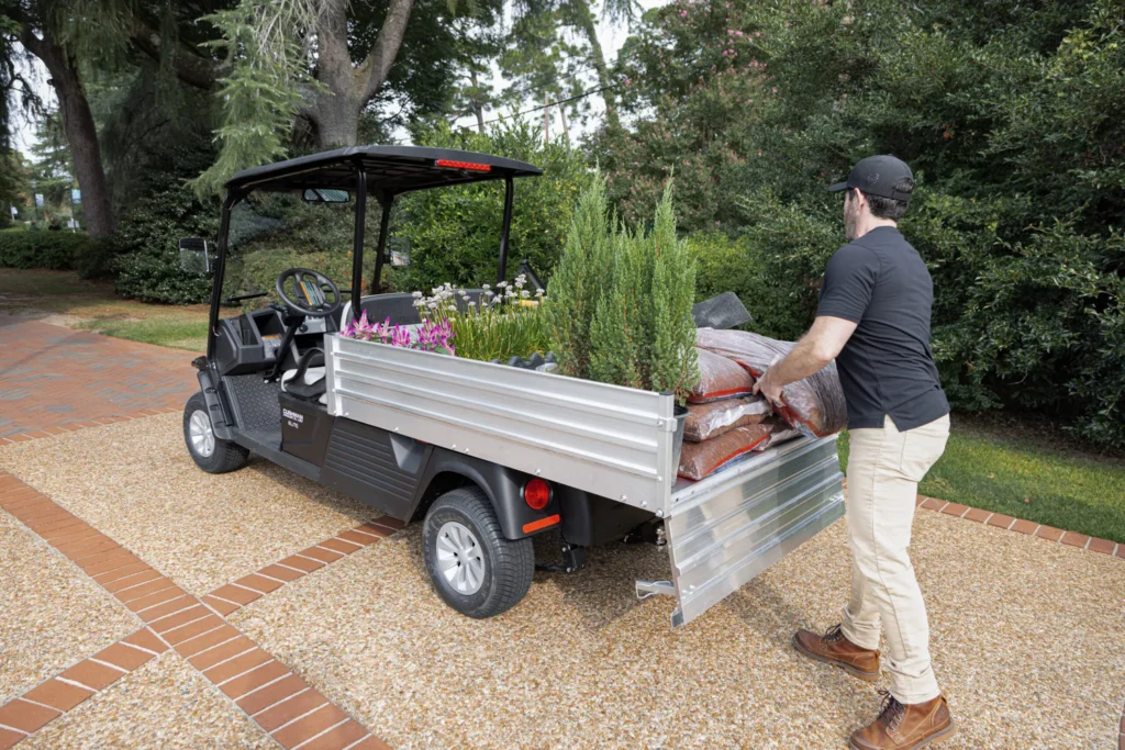 Cushman UTV with loaded trailerCushman UTV with loaded trailer